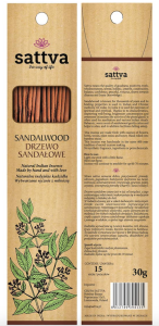 Incense Naturalne kadzidła Sandalwood 30g drzewo sandałowe Sattva