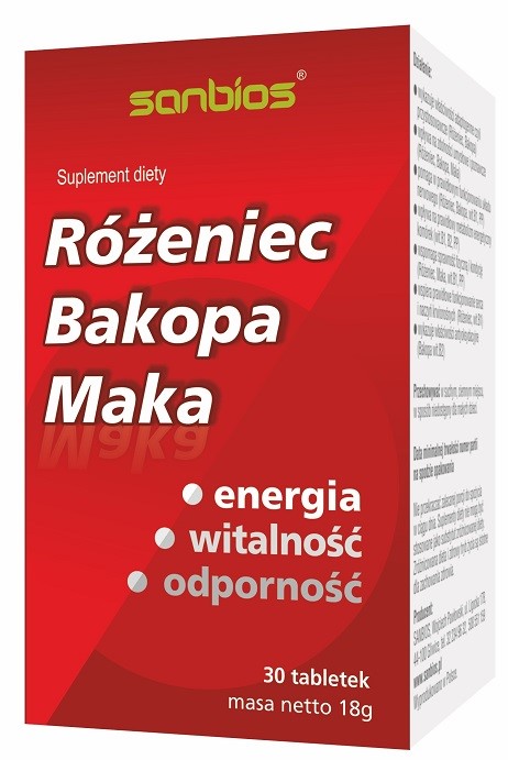 Sanbios Różeniec Bacopa Maka 30 tabletek