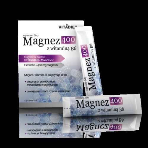MAGNEZ 400 z witaminą B6 14 saszetek Vitadiet