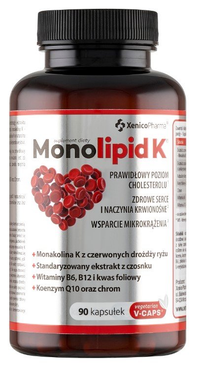 MONOLIPID K 90 Kaps Czerwony ryż Xenicopharma