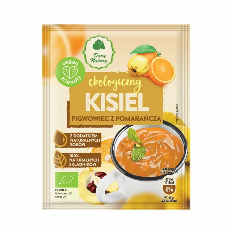 PIGWOWIEC Z POMARAŃCZĄ kisiel instatnt bezglutenowy BIO 30g - Dary Natury