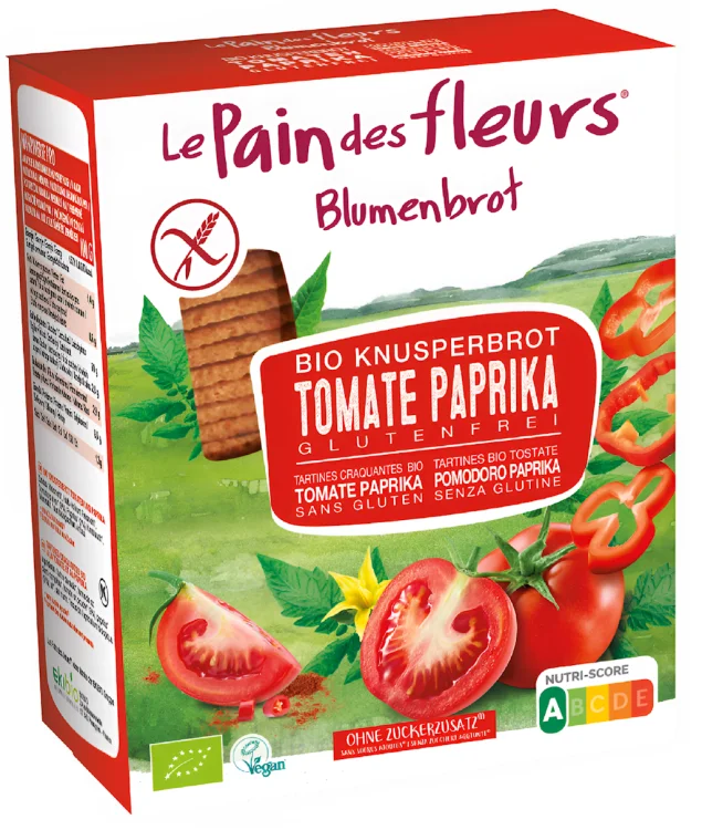 Pieczywo chrupkie POMIDOROWO-PAPRYKOWE 150 g - Le Pain Des Fleurs bezglutenowe