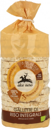 WAFLE RYŻOWE PEŁNOZIARNISTE Bio 100 g - Alce Nero bezglutenowe