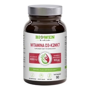 Witamina D3(4000IU)+K2MK7 90 kapsułek - Biowen