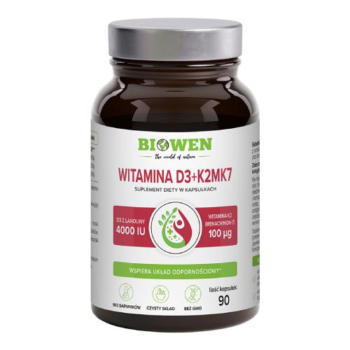 Witamina D3(4000IU)+K2MK7 90 kapsułek - Biowen
