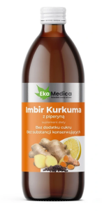 IMBIR KURKUMA z piperyną 0,5l Ekamedica Suplement diety