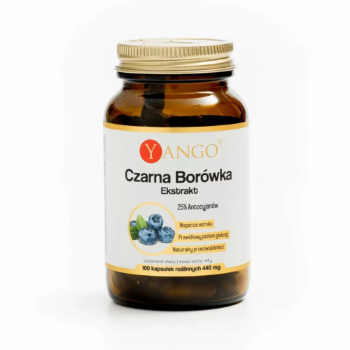 CZARNA BORÓWKA 440 mg 100 kapsułek - Yango