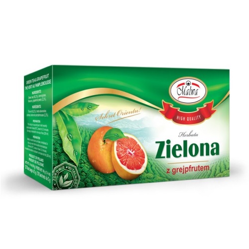 Herbata ZIELONA Z GREJPFRUTEM 2 g x 20 torebek Malwa