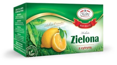 Herbata ZIELONA Z CYTRYNĄ  2 g x 20 torebek Malwa
