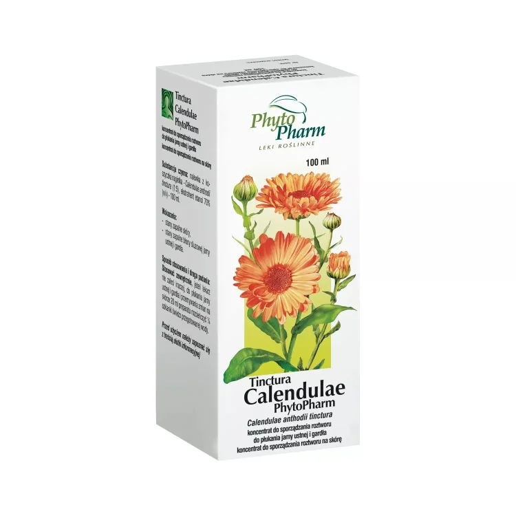 TINCTURA CALENDULAE koncentrat do sporządzania roztworu na skórę i błony śluzowe, 100 ml PhytoPharm