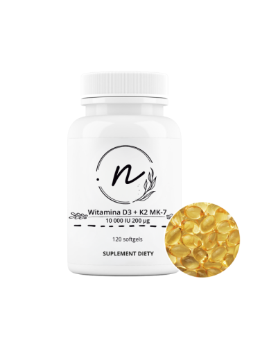 WITAMINA D3+ K2 MK-7 (10 000+200 mcg )120 kapsułek - Provitax