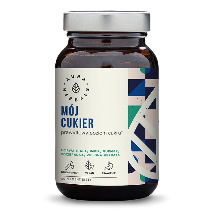 MÓJ CUKIER prawidłwy poziom cukru 60 kapsułek Aura Herbals