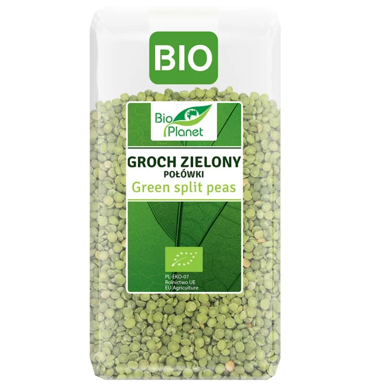 GROCH ZIELONY POŁÓWKI BIO 500 g - BIO PLANET