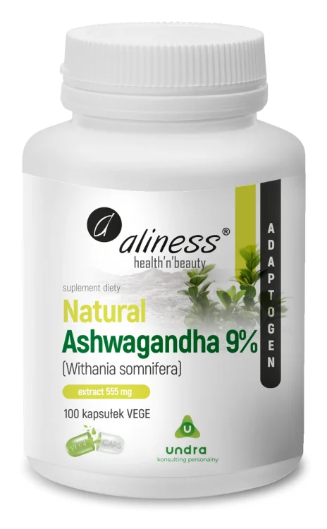 NATURAL ASHWAGANDA100 kapsułek - Medicaline Aliness