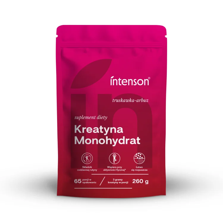 KREATYNA MONOHYDRAT  o smaku truskawkowo-arbuzowym 260 G- Intenson