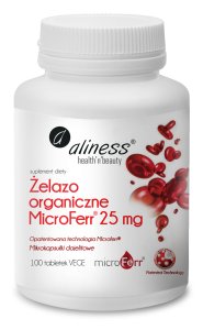 ŻELAZO ORGANICZNE MICROFERR® 25mg, 100  tabletek - Medicaline Aliness