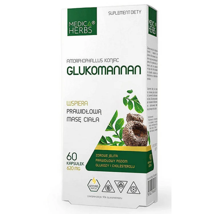 GLUKOMANNAN 620 mg 60 kaps. Medica herbs