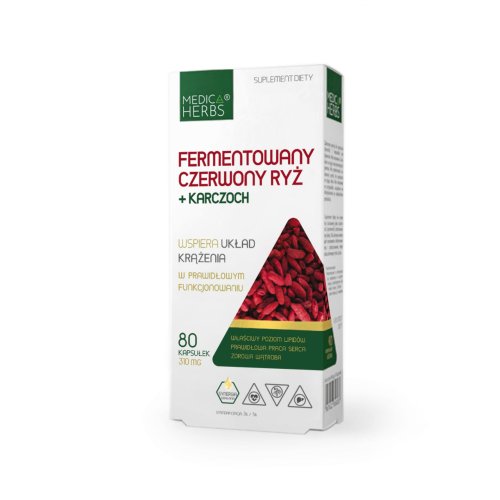 MEDICA HERBS CZERWONY RYŻ FERM.+KARCZOCH 80 KAPS.