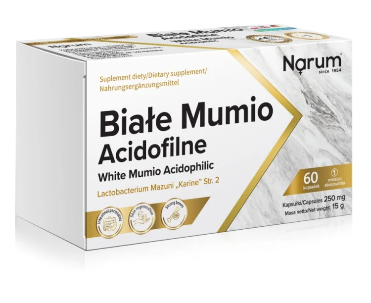 BIAŁE MUMIO ACIDOFILNE 60 kapsułek -  Narum