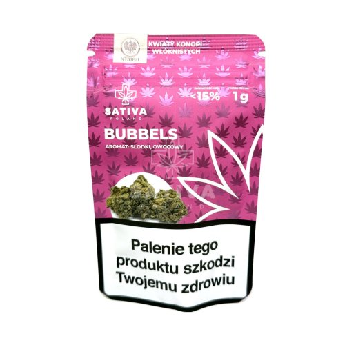 Bubbels 1G Kwiaty konopi włóknistych  Sativa CBD