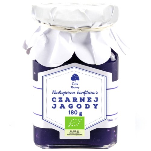 KONFITURA Z CZARNEJ JAGODY Eko 180 g Dary Natury