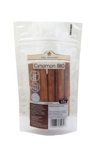 CYNAMON CEJLOŃSKI kora  BIO 45 g - Pięć Przemian bez glutenu