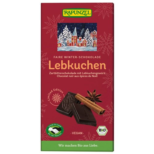 CZEKOLADA GORZKA Z PRZYPRAWĄ DO PIERNIKA BIO 80g - Rapunzel
